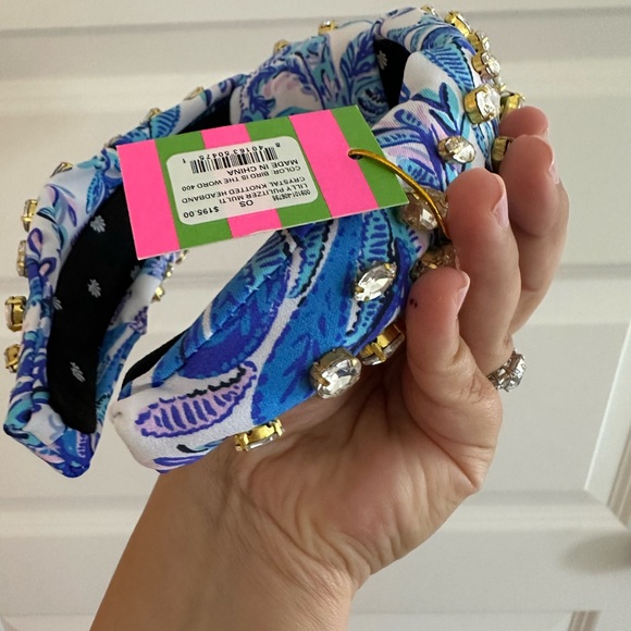 Lele Sadoughi x Lilly Pulitzer Crystal Knotted Headband NWT - Picture 2 of 7